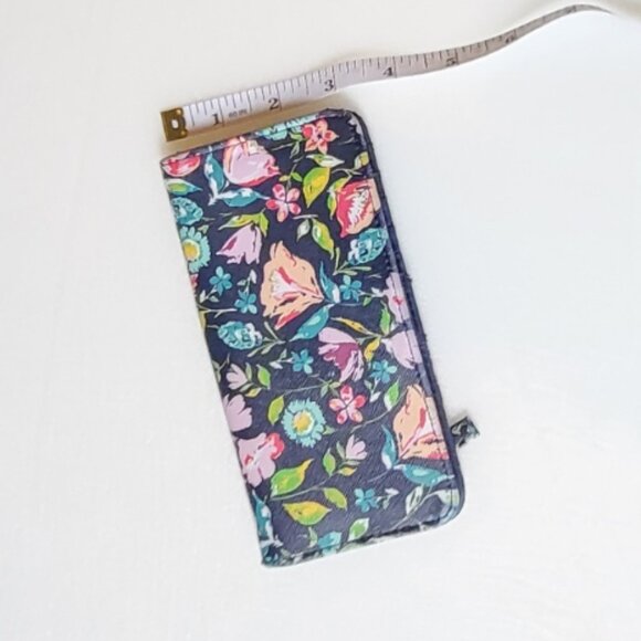 Floral Bifold Wallet w Card Slots & Zipper Coin Pouch - Picture 6 of 7